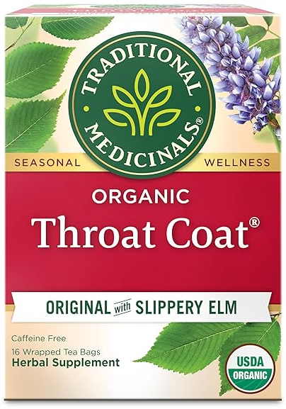 Traditional Medicinals Throat Coat herbal tea box